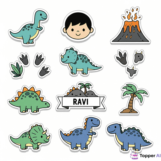 Topper de Bolo Dinossauros