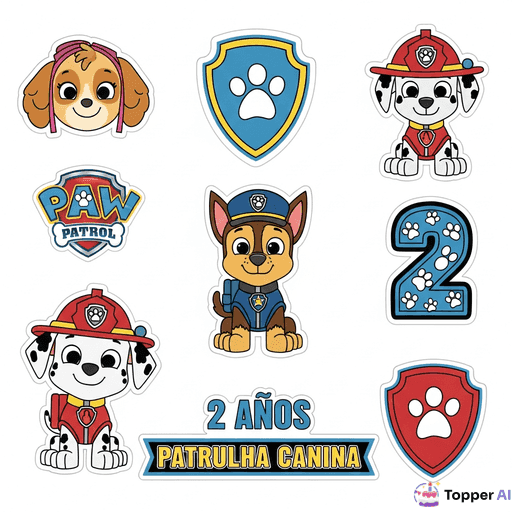Topper de Bolo Patrulha Canina