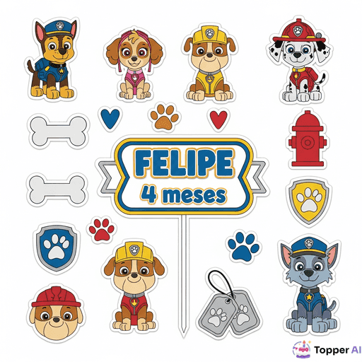 Topper de Bolo Patrulha Canina