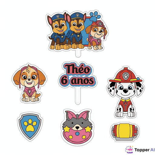 Topper de Bolo Patrulha Canina