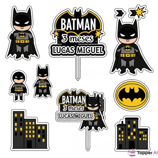 Topper de Bolo Temático Batman