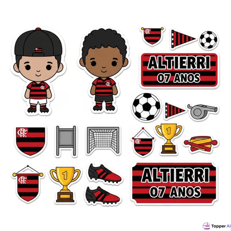 Topo de Bolo Temático de Futebol