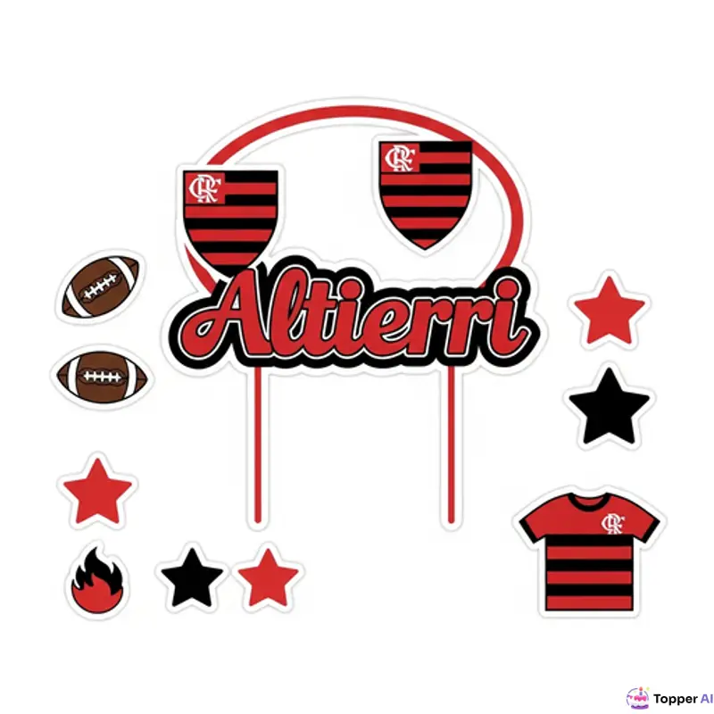 Topo de Bolo Temático de Futebol