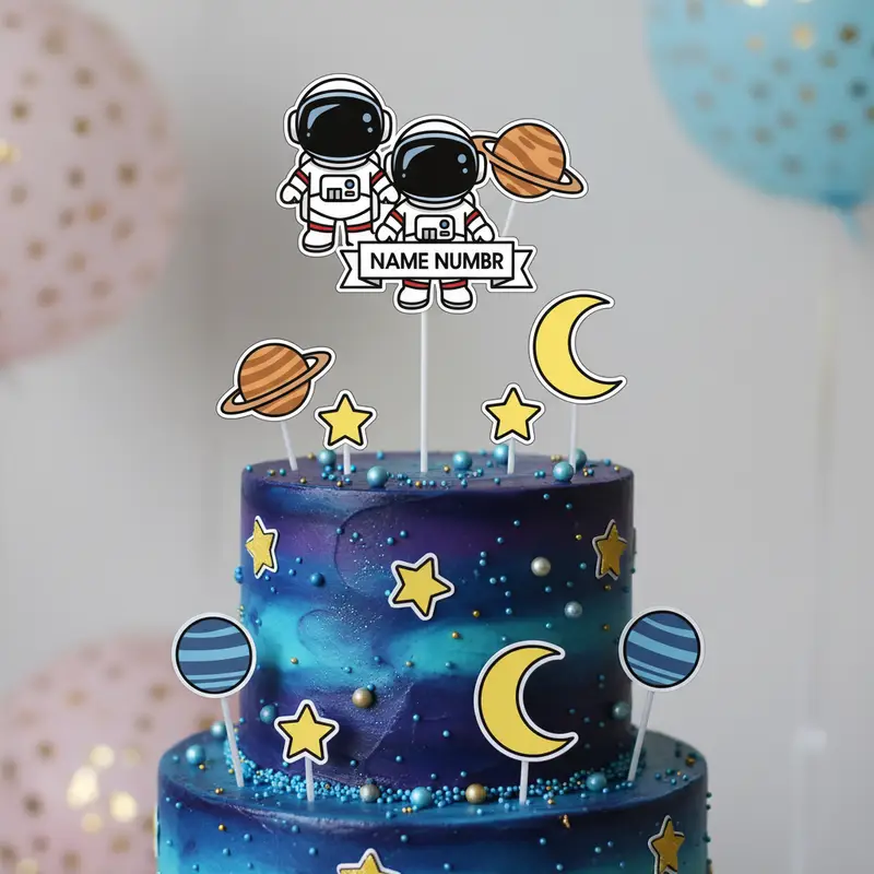 Topo de Bolo Astronauta Espacial