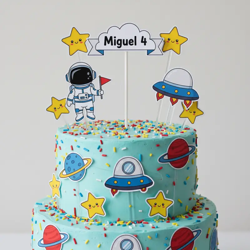 Topo de Bolo Astronauta Espacial